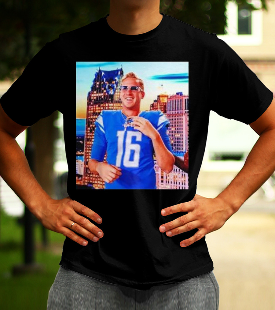 Iced Out Jared Goff Detroit Skyline Football Fashion T-Shirt