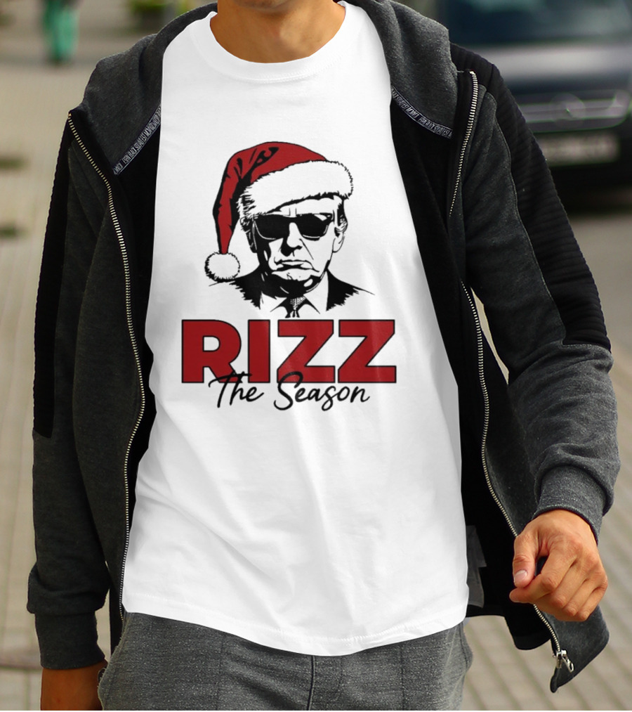 Rizz The Season Santa Hat Sunglasses Christmas T-Shirt