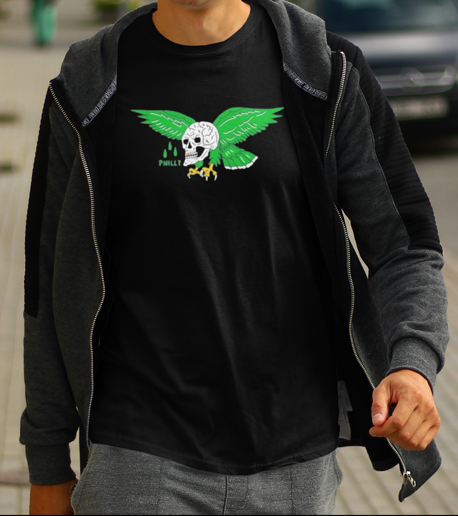 Heavyslime Philly Eagle Skull Wings T-Shirt