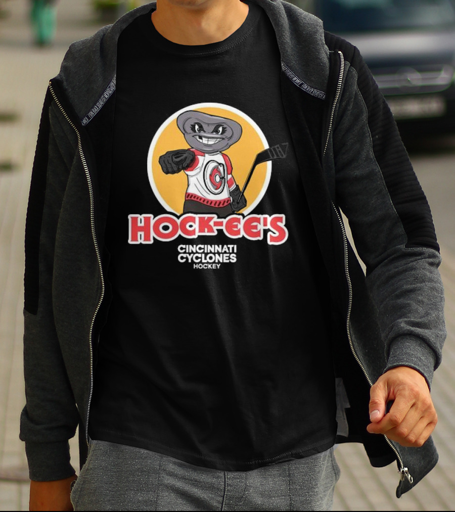 Hock-ee’s Cincinnati Cyclones Hockey Cartoon Mascot T-Shirt