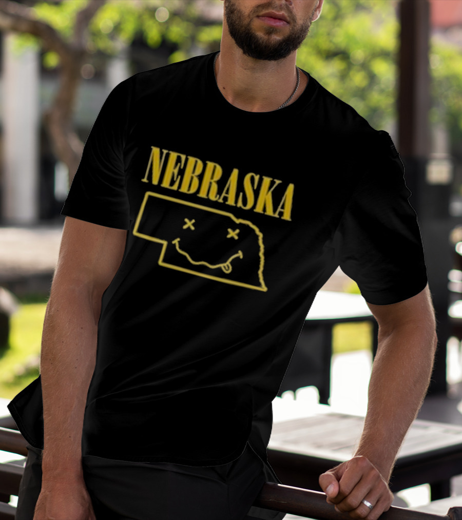 Nebraska Map With Smiley Face Iconic T-Shirt