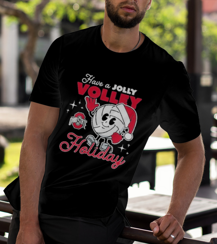 Ohio State Buckeyes Have A Jolly Volley Holiday Christmas T-Shirt