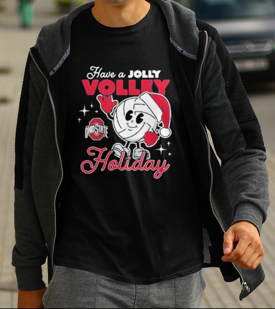 Ohio State Buckeyes Have A Jolly Volley Holiday Christmas T-Shirt