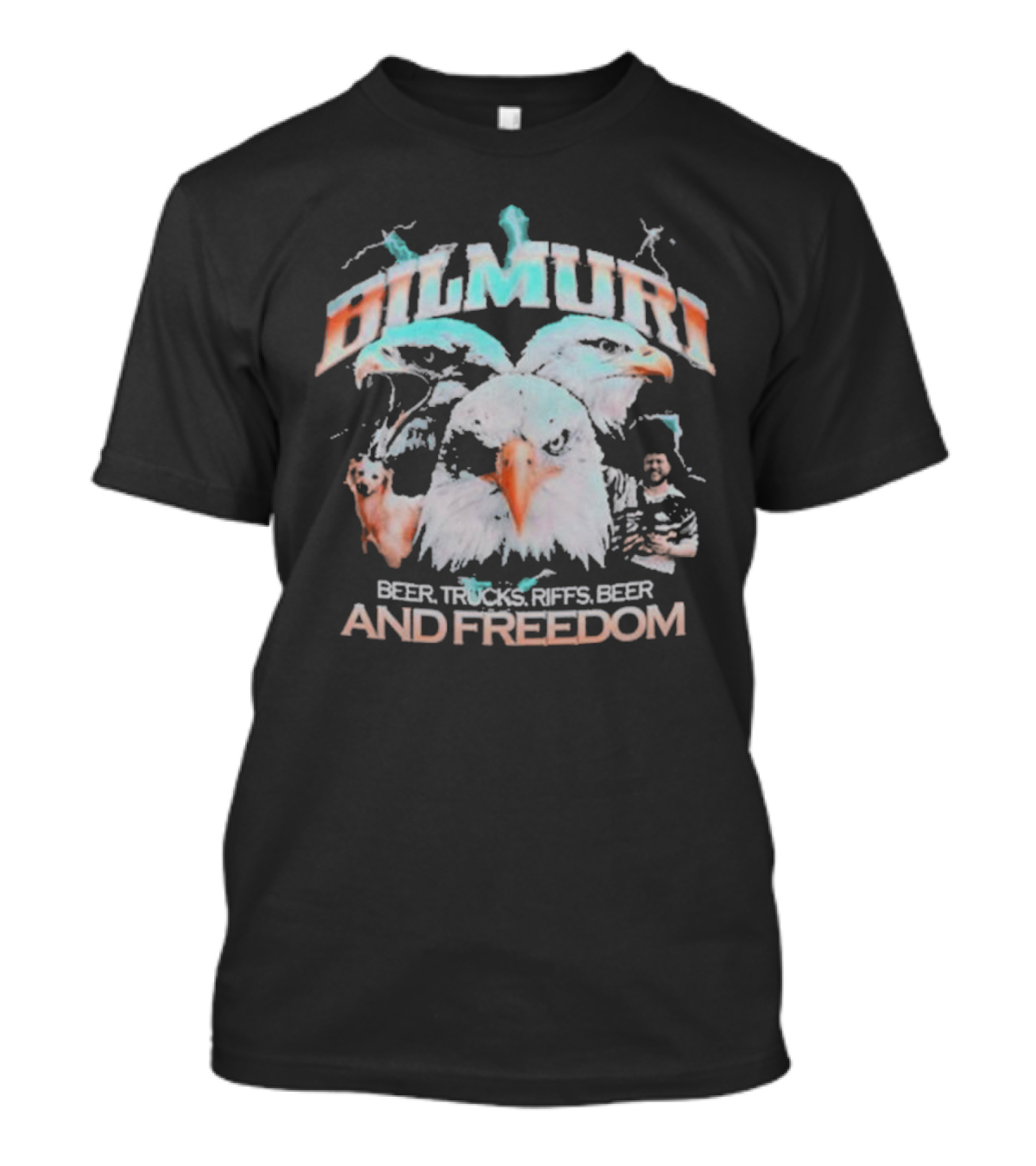 Bilmuri Beer Trucks Riffs And Freedom Eagle T-Shirt