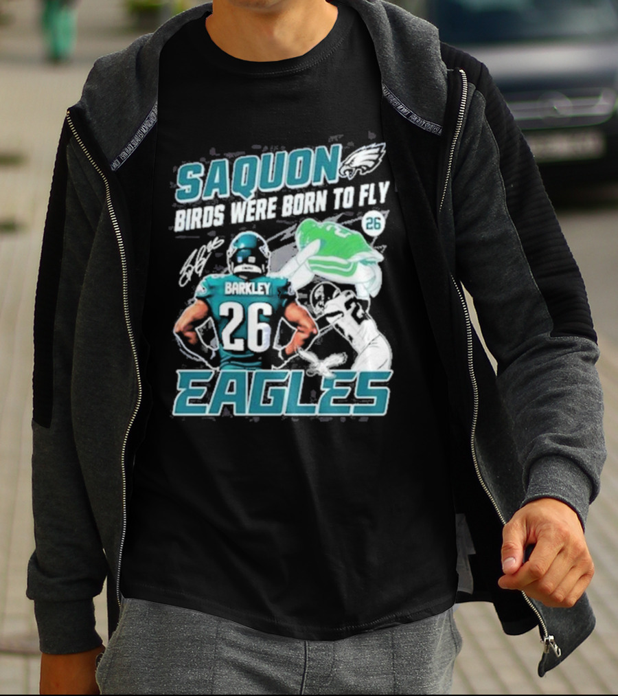Saquon Barkley 26 Birds Were Born To Fly Philadelphia Eagles T-Shirt