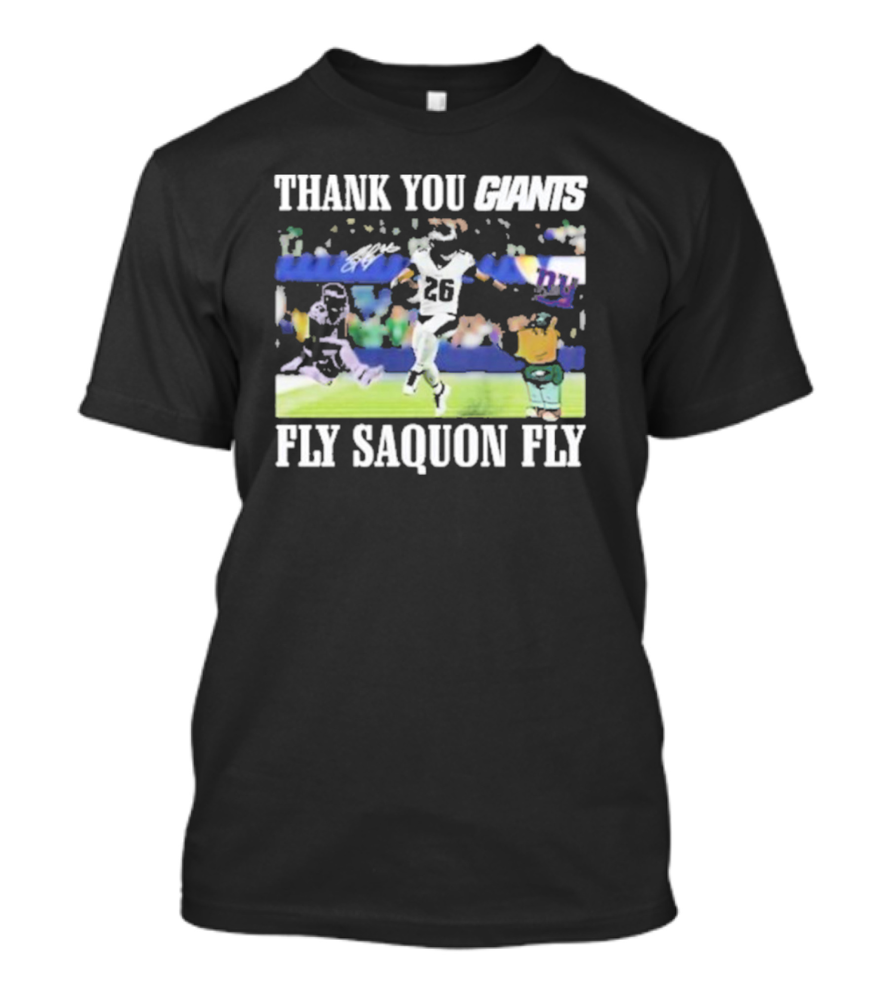 Thank You Giants Fly Saquon Fly 26 Football Jumping Action T-Shirt