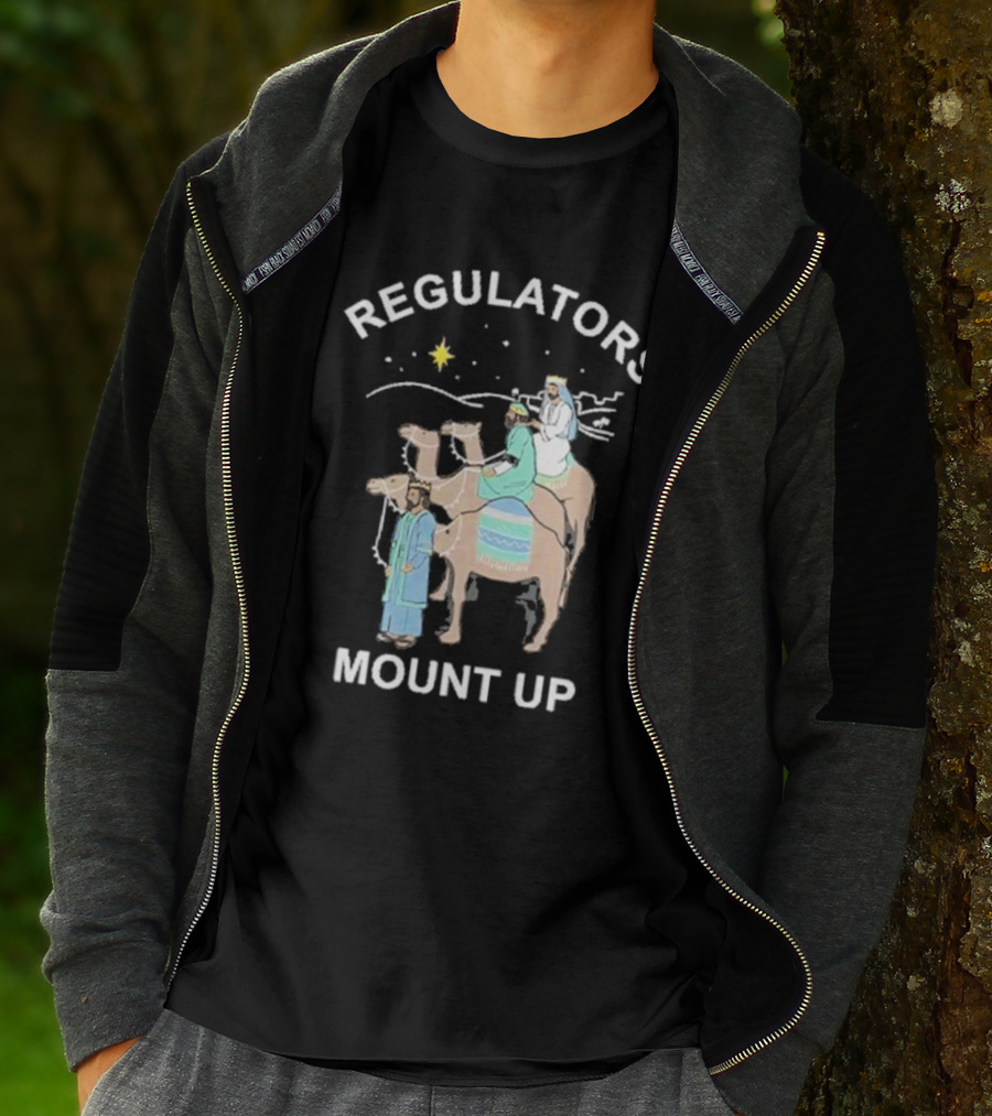 Regulators Mount Up Three Kings Christmas Star Camel Journey T-Shirt