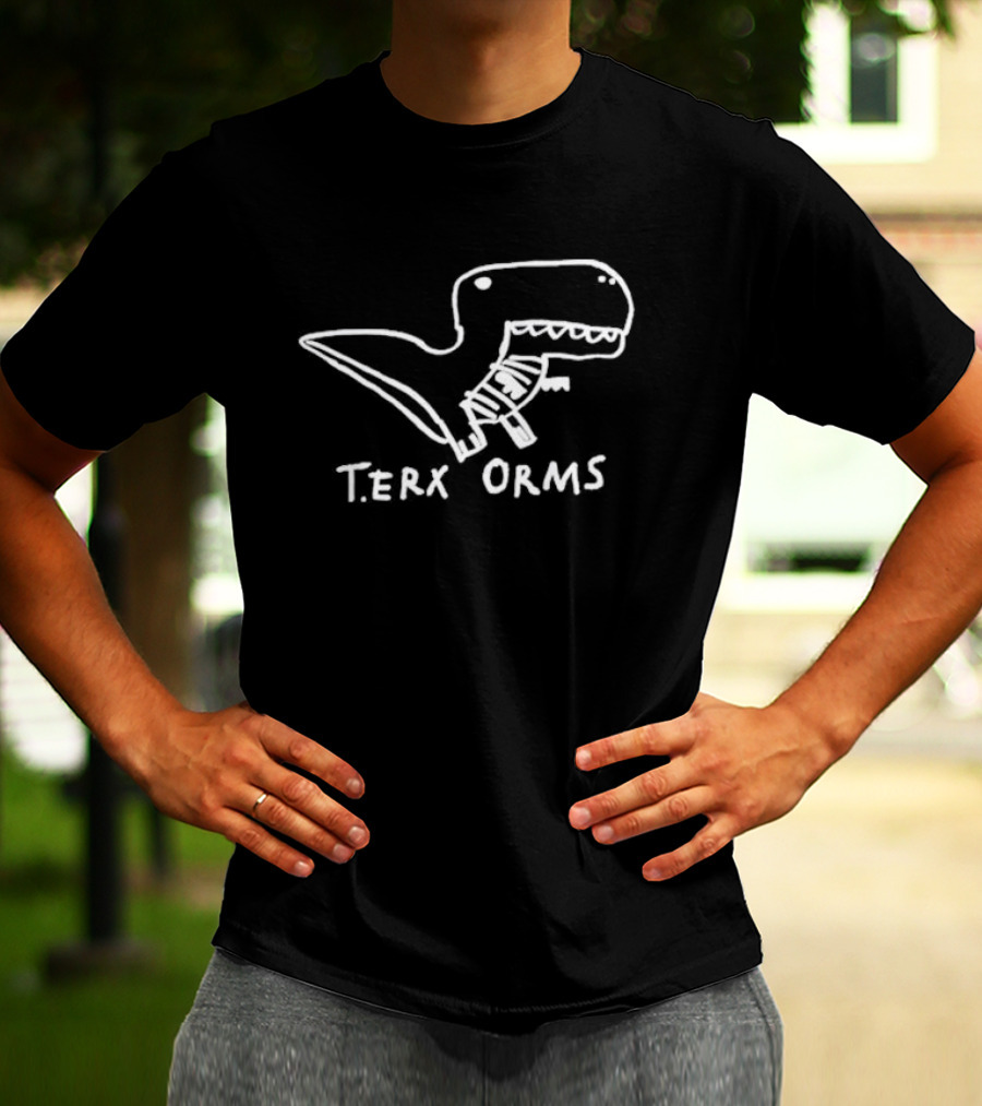 T-rex Arms T-erx Orms Dinosaur Sketch T-Shirt