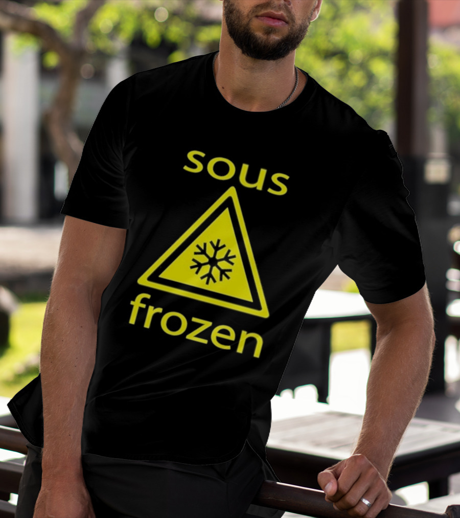 Sous Frozen Snowflake Warning Triangle T-Shirt