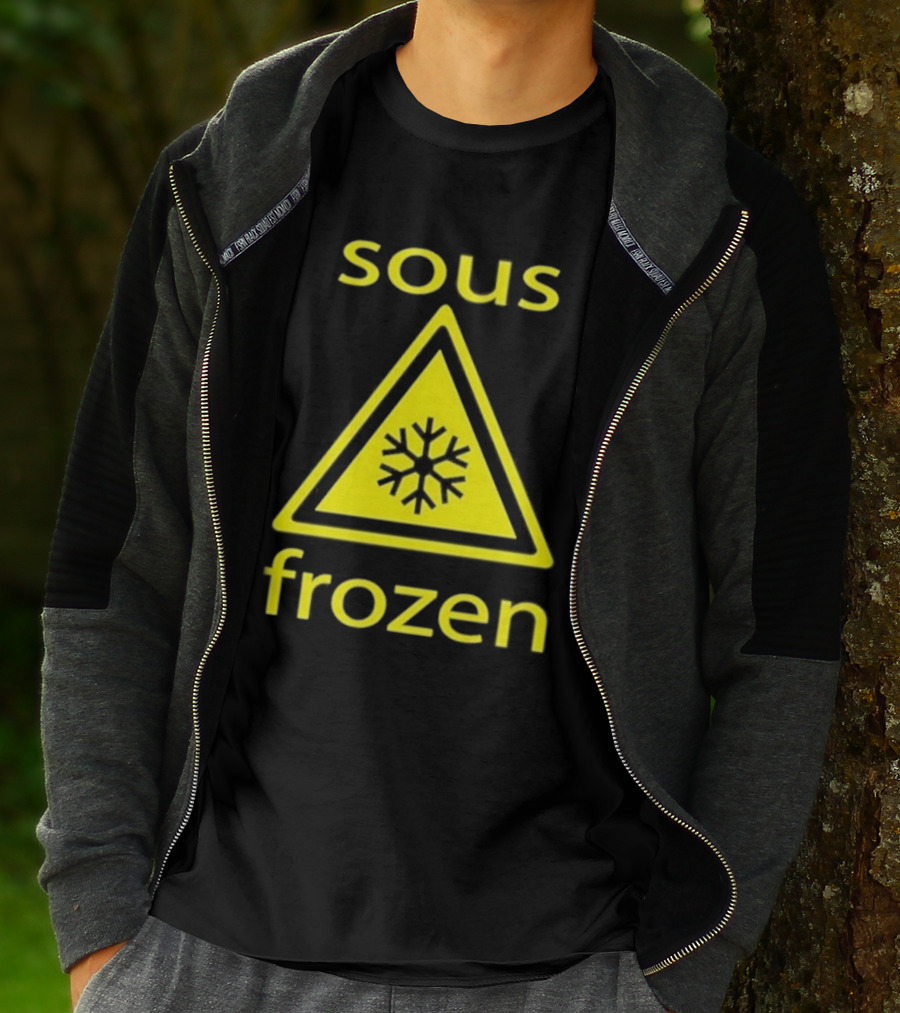 Sous Frozen Snowflake Warning Triangle T-Shirt