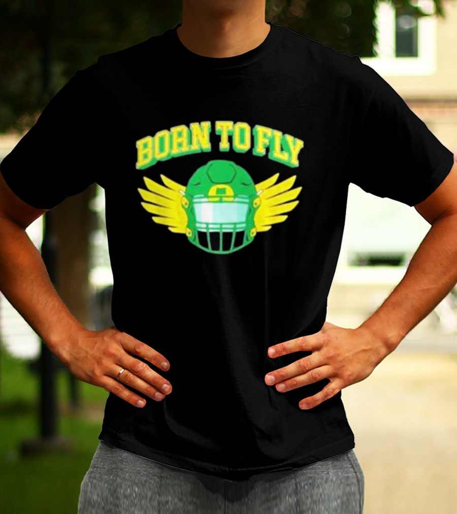 Born To Fly Football Helmet With Wings T-Shirt