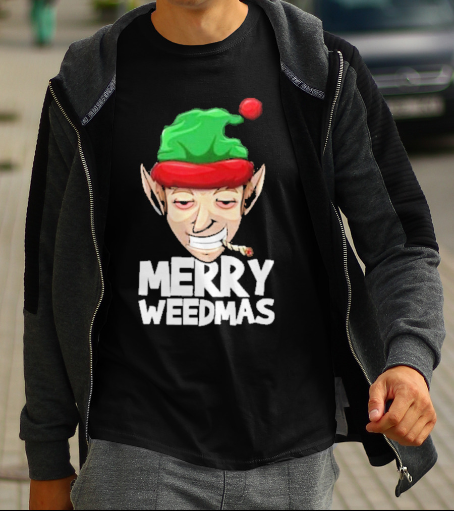 Merry Weedmas Elf Smoking 420 T-Shirt