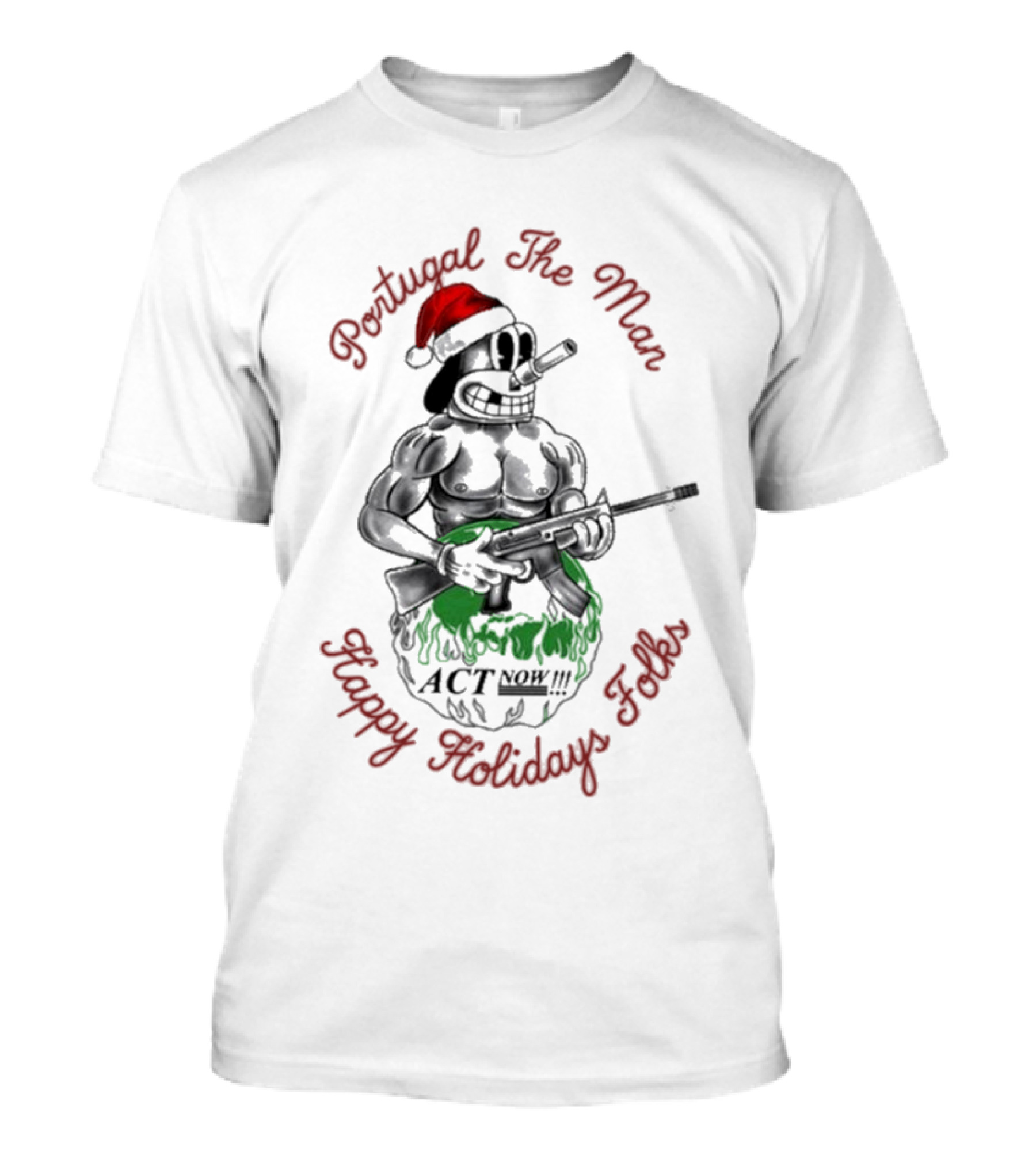 Portugal The Man Happy Holidays Folks Act Now Santa Comic T-Shirt