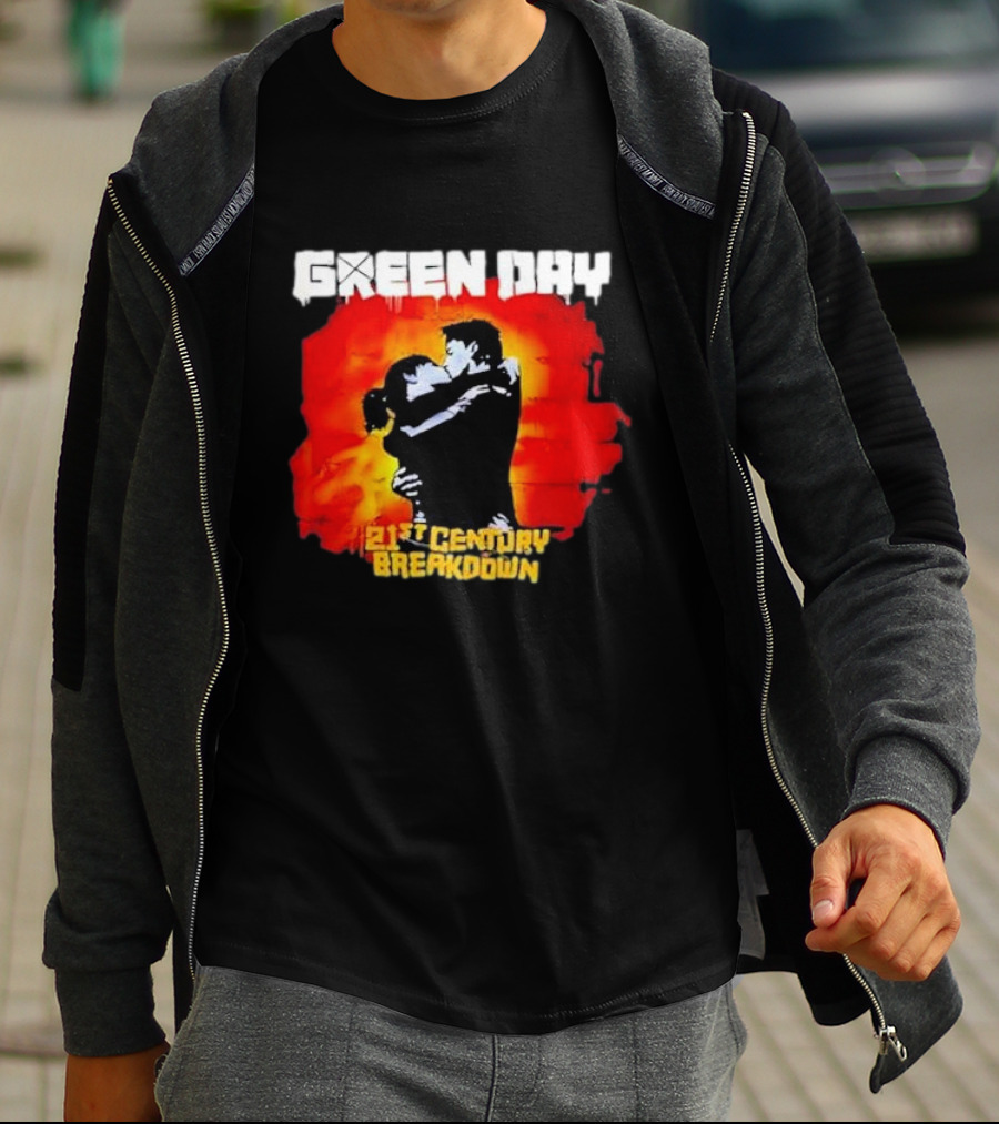 Green Day 21st Century Breakdown Couple Embrace T-Shirt