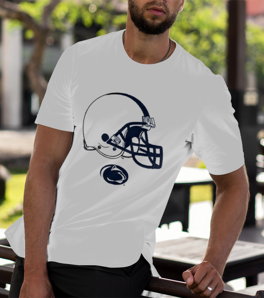 Penn State Nittany Lions Football White Helmet T-Shirt