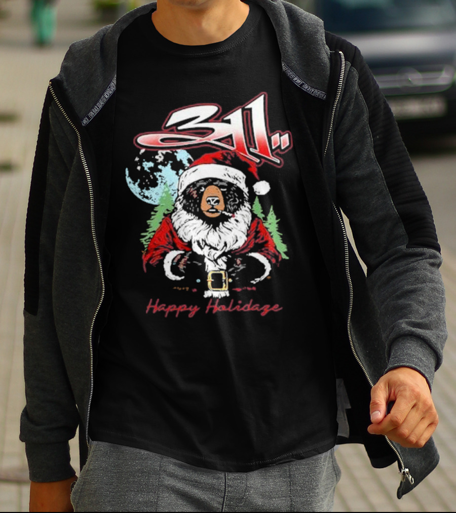 311 Santa Bear Happy Holidaze Christmas T-Shirt