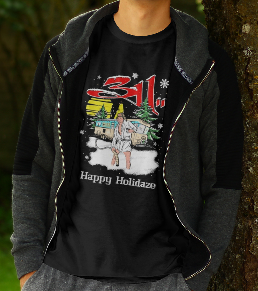 Happy Holidaze 311 Christmas Vacation RV Scene T-Shirt
