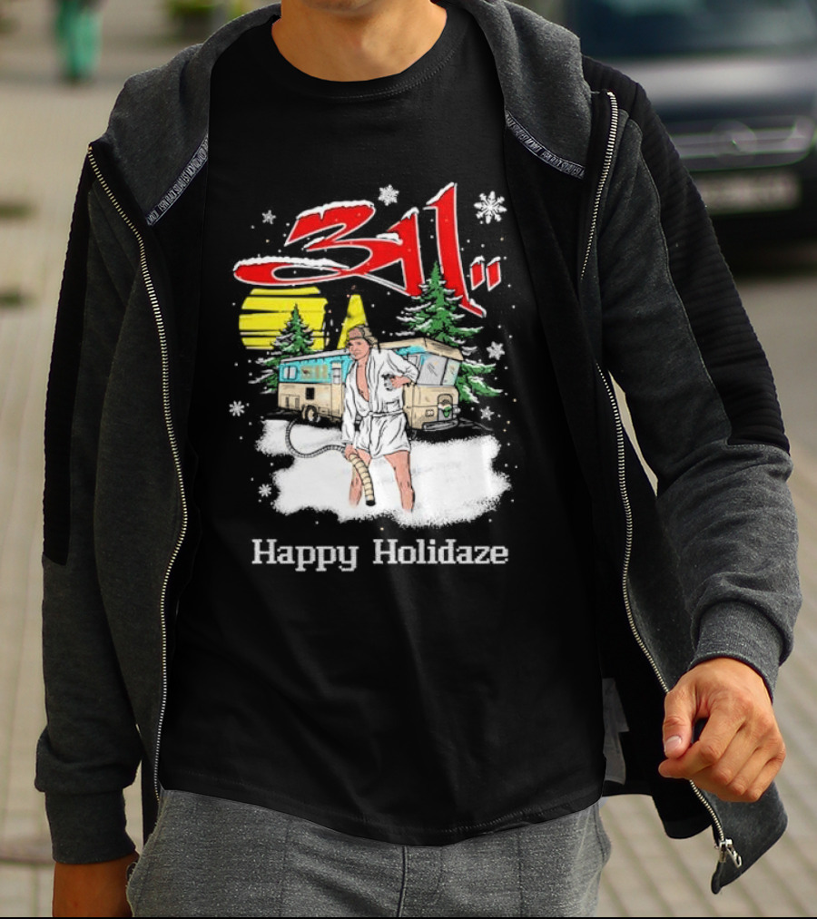 Happy Holidaze 311 Christmas Vacation RV Scene T-Shirt