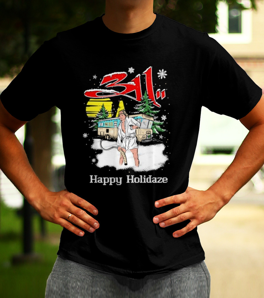 Happy Holidaze 311 Christmas Vacation RV Scene T-Shirt