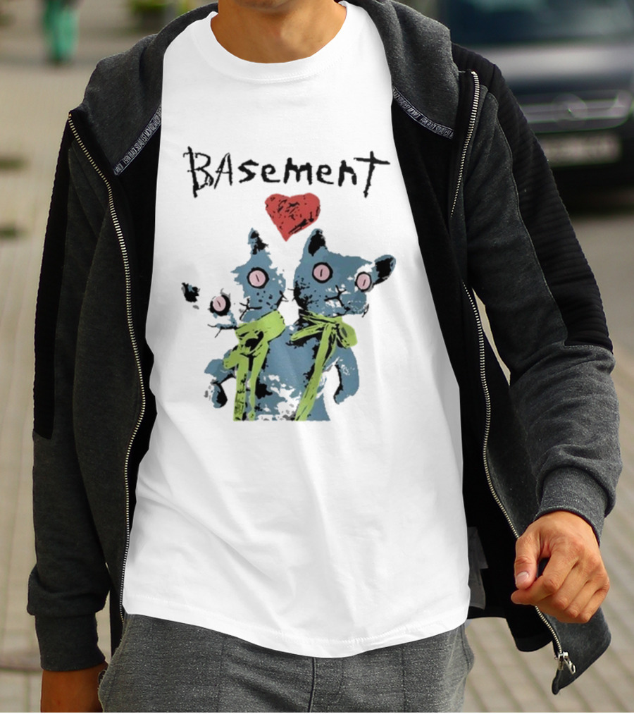 Basement Siamese Cats With Heart T-Shirt
