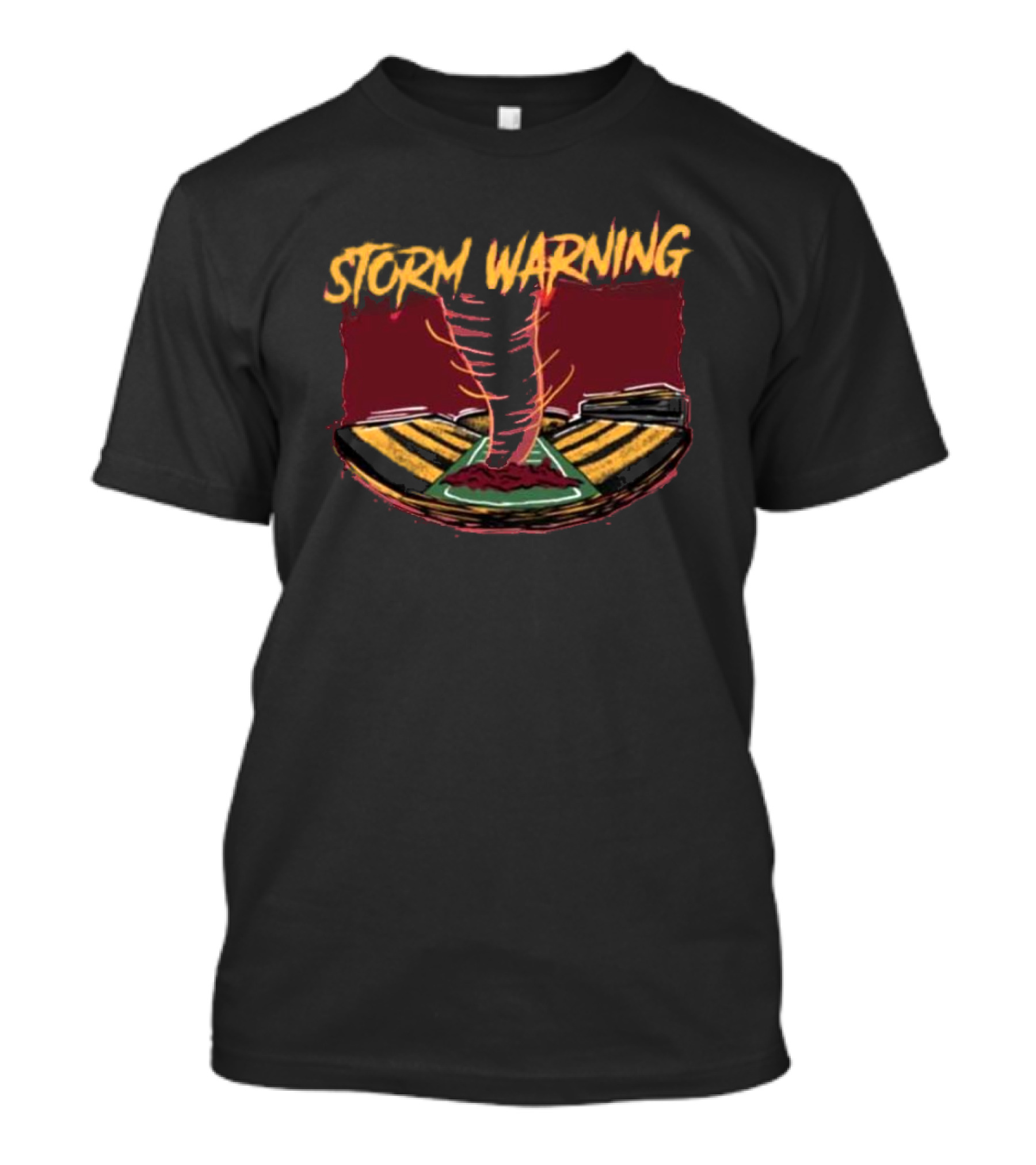 Iowa State Storm Warning Tornado Football Field Scene T-Shirt