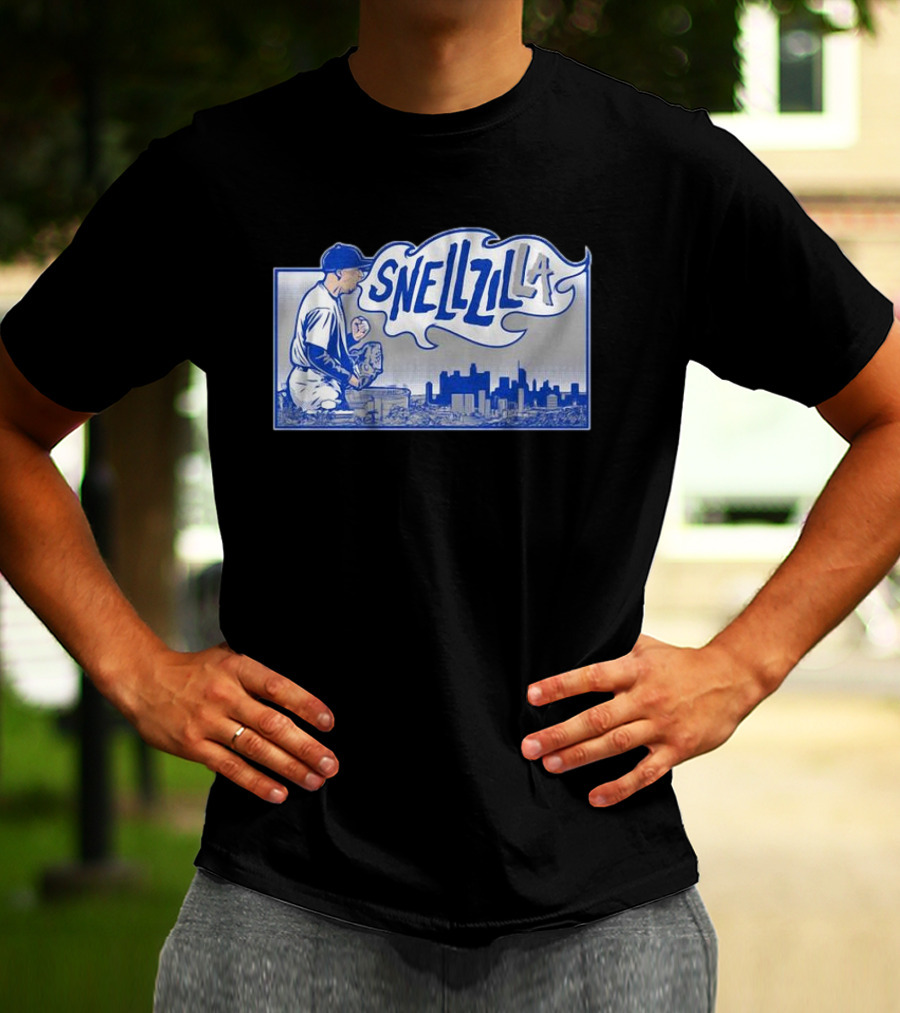 Blake Snell Snellzilla LA Baseball Pitcher City Skyline T-Shirt