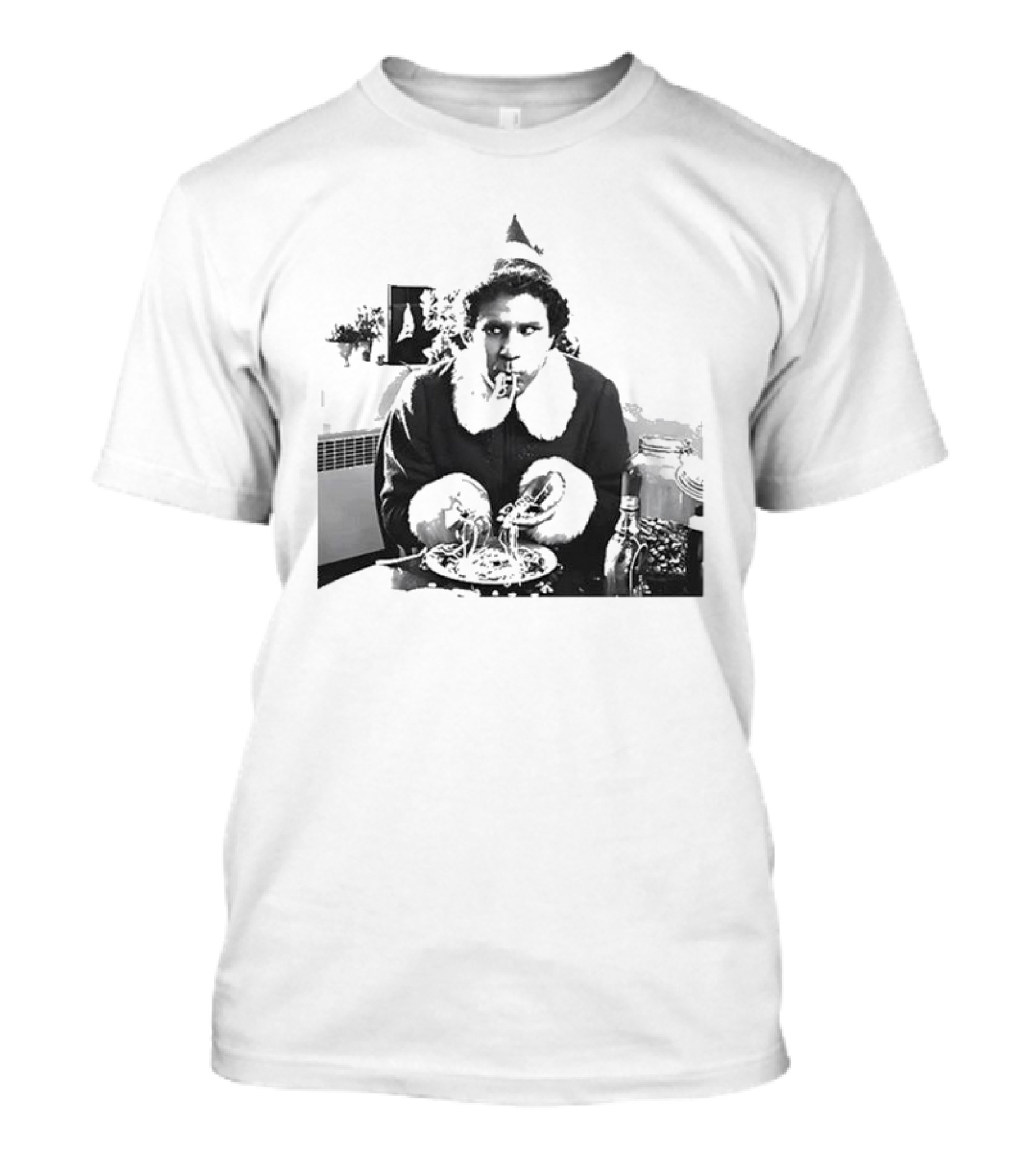 Elf Eating Spaghetti Christmas T-Shirt