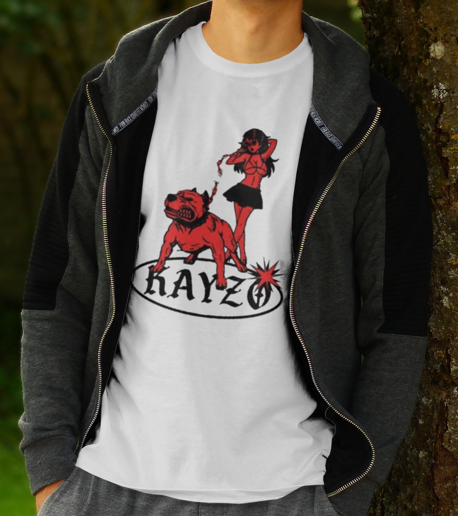 Kayzo Unleashed Red Dog And Woman T-Shirt