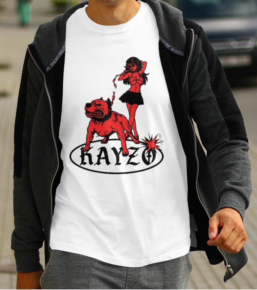 Kayzo Unleashed Red Dog And Woman T-Shirt