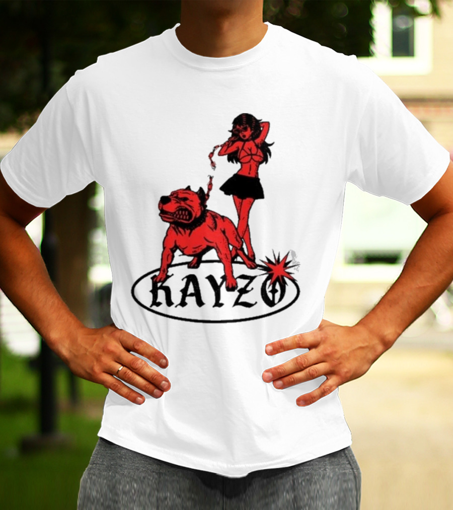 Kayzo Unleashed Red Dog And Woman T-Shirt