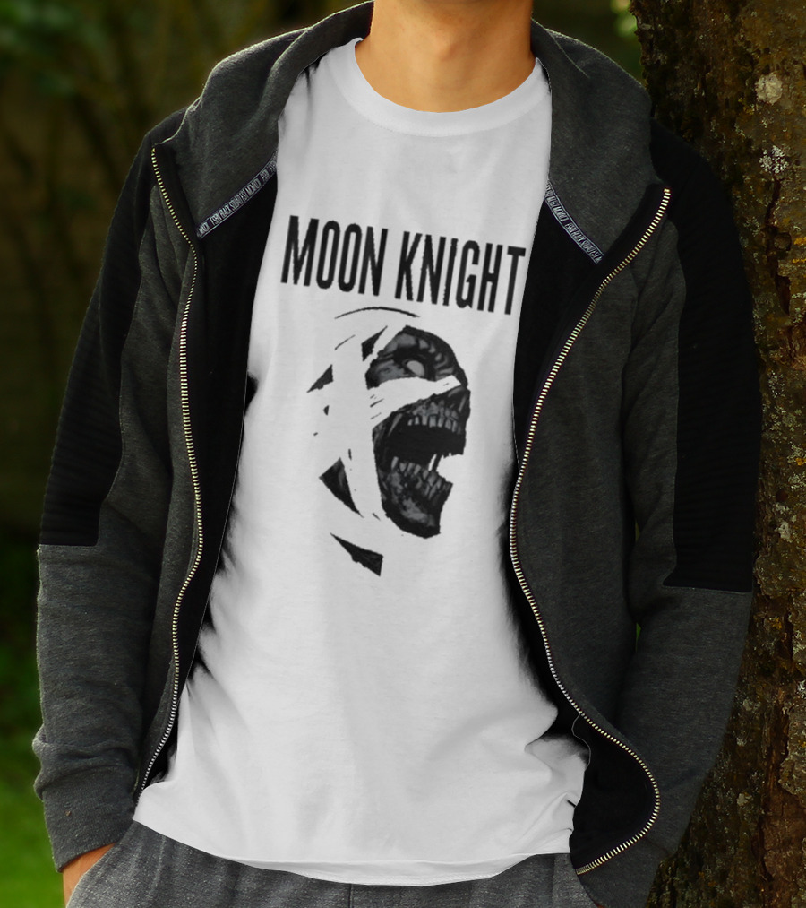 Moon Knight Logo With Intense Wrapped Mask T-Shirt