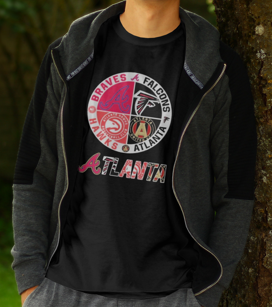 Atlanta Braves Falcons Hawks United FC Logos T-Shirt