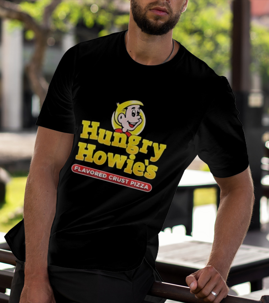 Hungry Howie's Flavored Crust Pizza Logo Vintage Character T-Shirt
