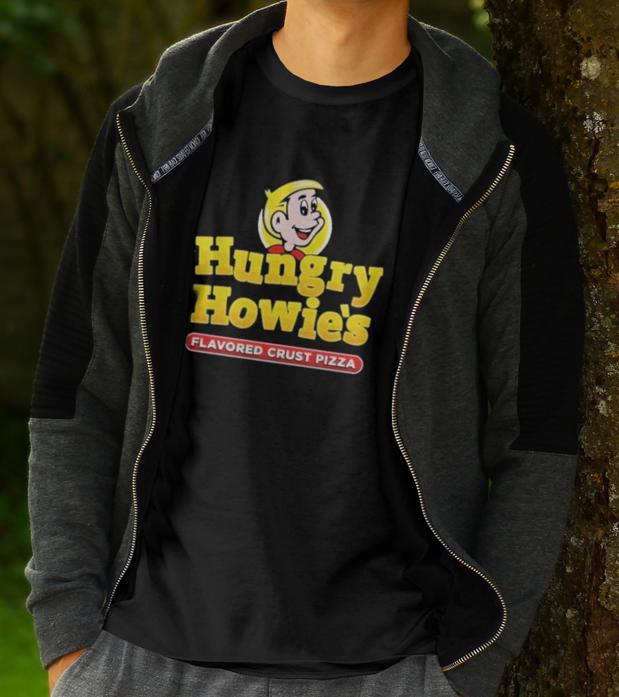 Hungry Howie's Flavored Crust Pizza Logo Vintage Character T-Shirt