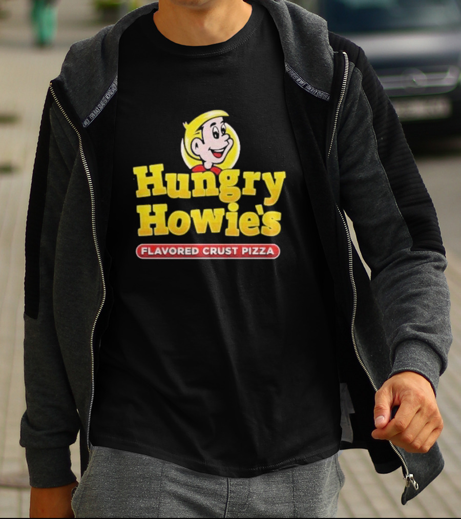 Hungry Howie's Flavored Crust Pizza Logo Vintage Character T-Shirt