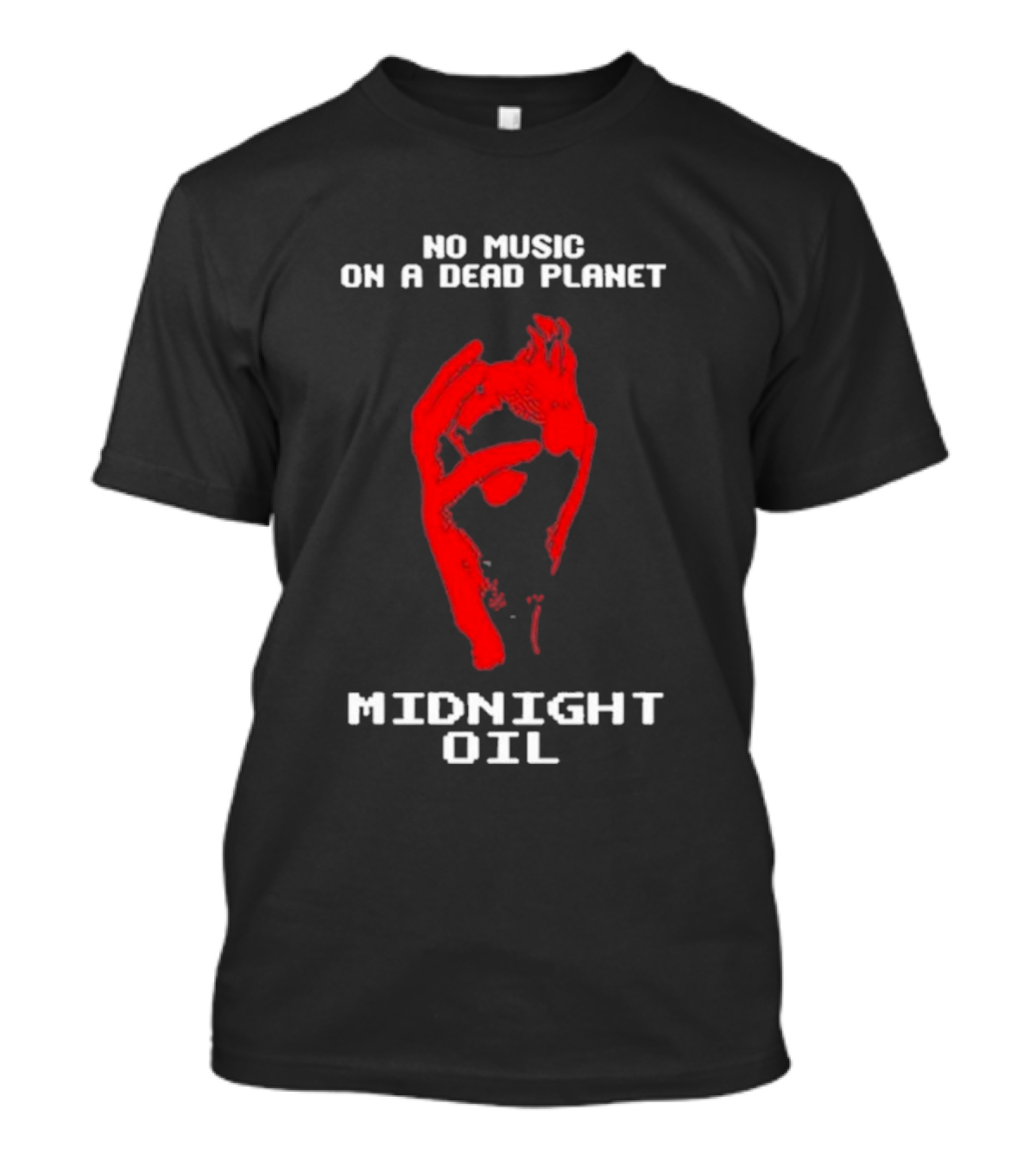 Midnight Oil No Music On A Dead Planet Red Hand T-Shirt