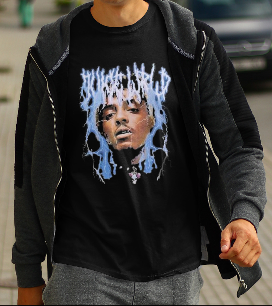Juice WRLD Lightning Face Surrounded By Blue Electricity T-Shirt