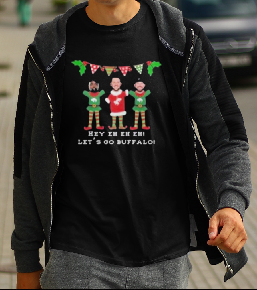Hey Eh Eh Let’s Go Buffalo Josh Allen Dawson Knox Amari Cooper Holiday Cheer T-Shirt