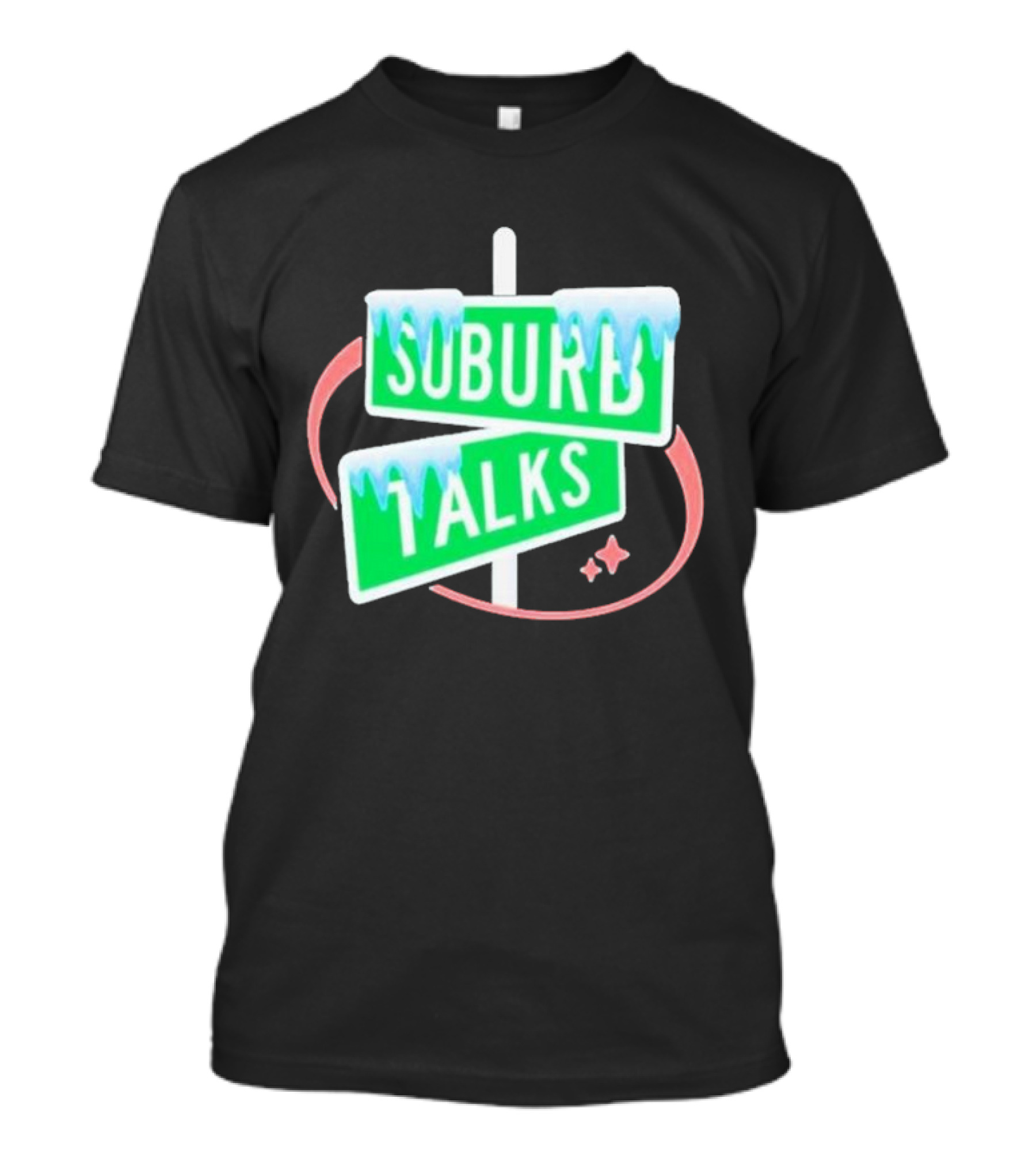 Suburb Talks Snowy Street Signs Christmas T-Shirt