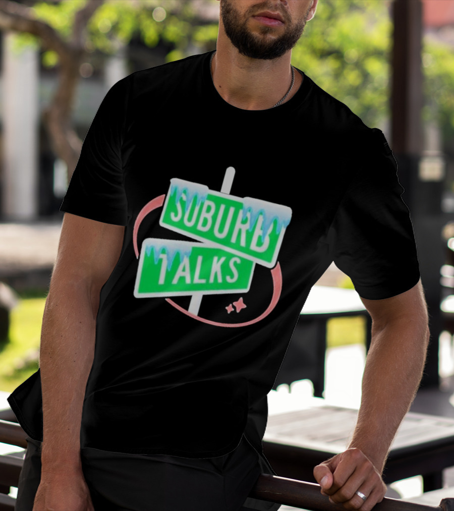 Suburb Talks Snowy Street Signs Christmas T-Shirt