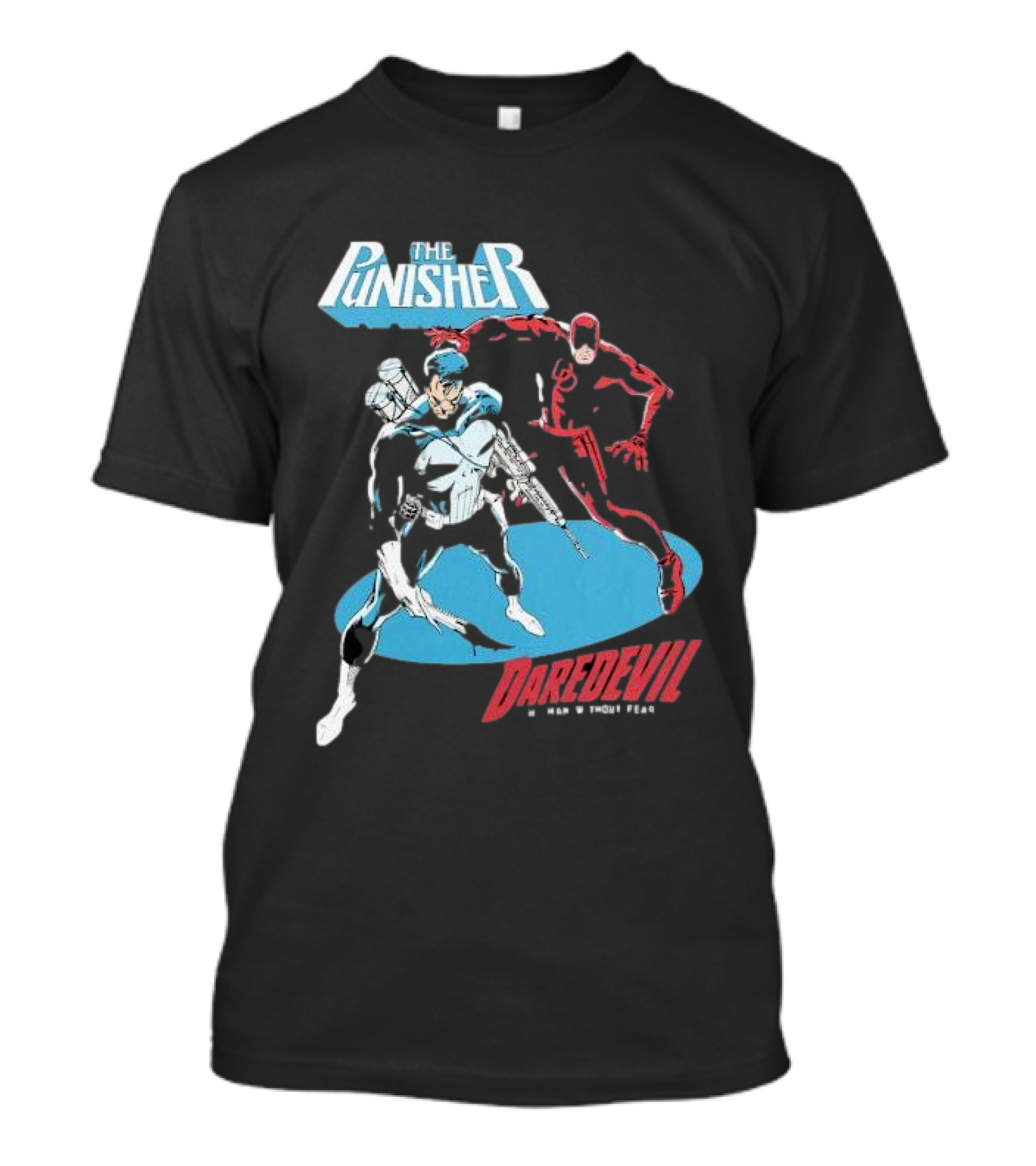 The Punisher Versus Daredevil The Man Without Fear Showdown Iconic Comic Heroes T-Shirt