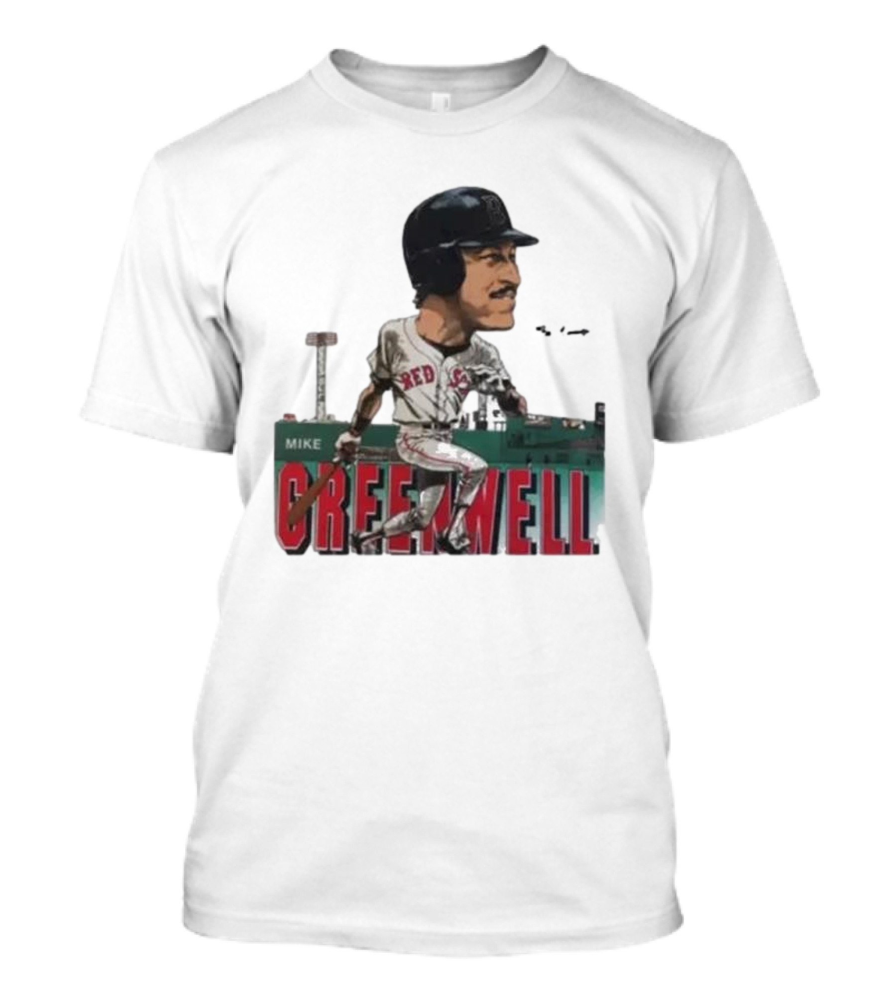 Mike Greenwell Boston Red Sox Baseball Legend Caricature Fenway Park T-Shirt