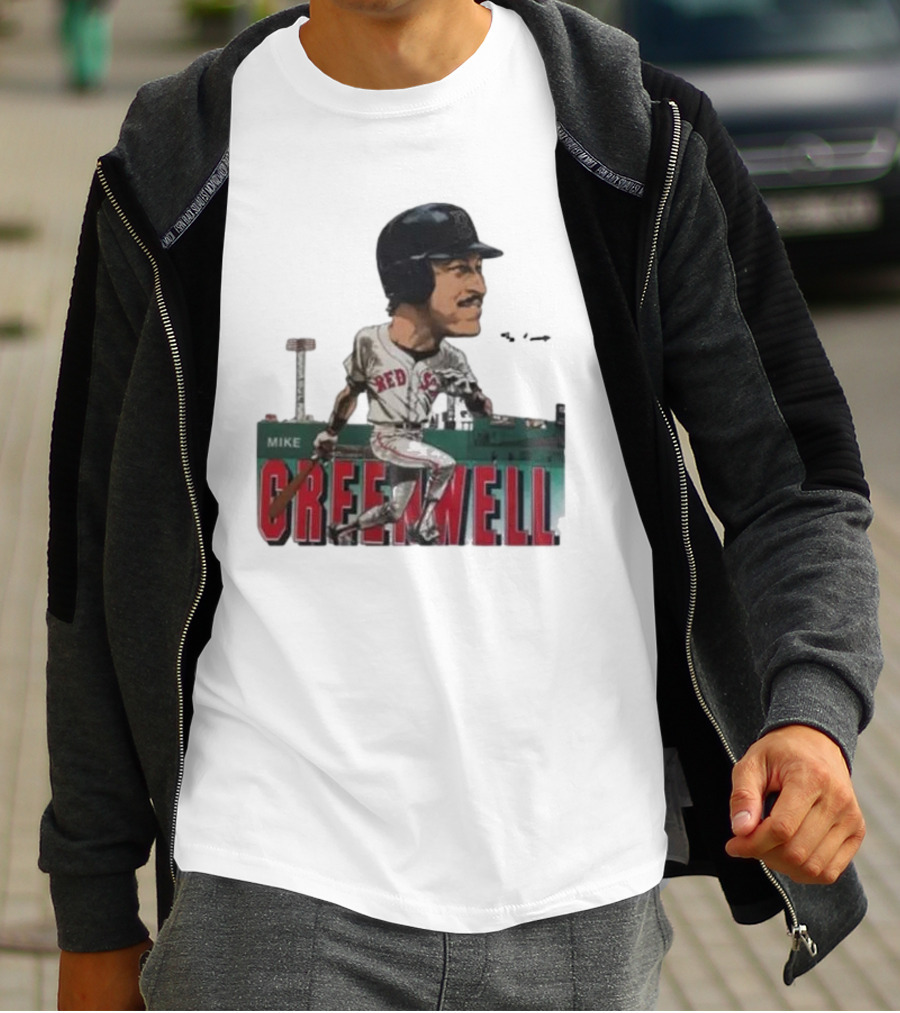 Mike Greenwell Boston Red Sox Baseball Legend Caricature Fenway Park T-Shirt