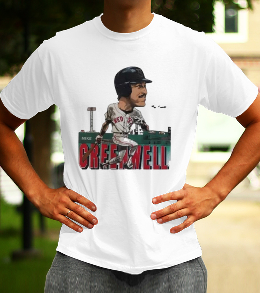 Mike Greenwell Boston Red Sox Baseball Legend Caricature Fenway Park T-Shirt