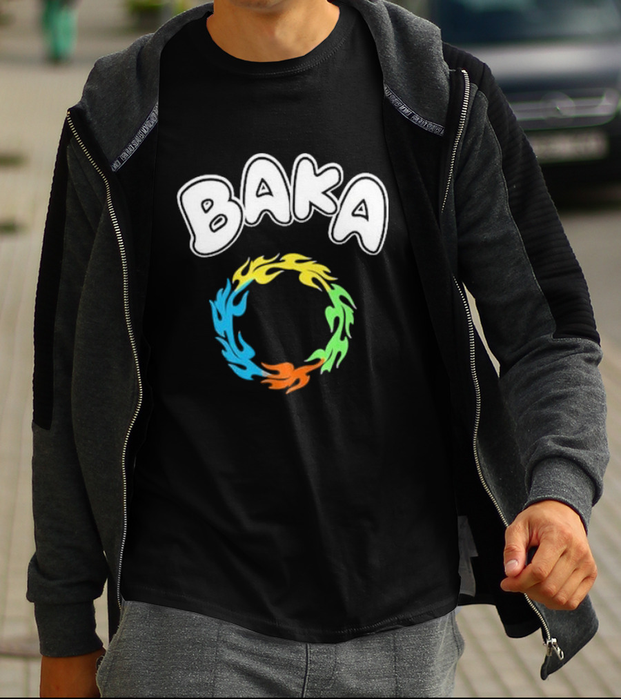 BAKA Colorful Flame Ring Burst T-Shirt