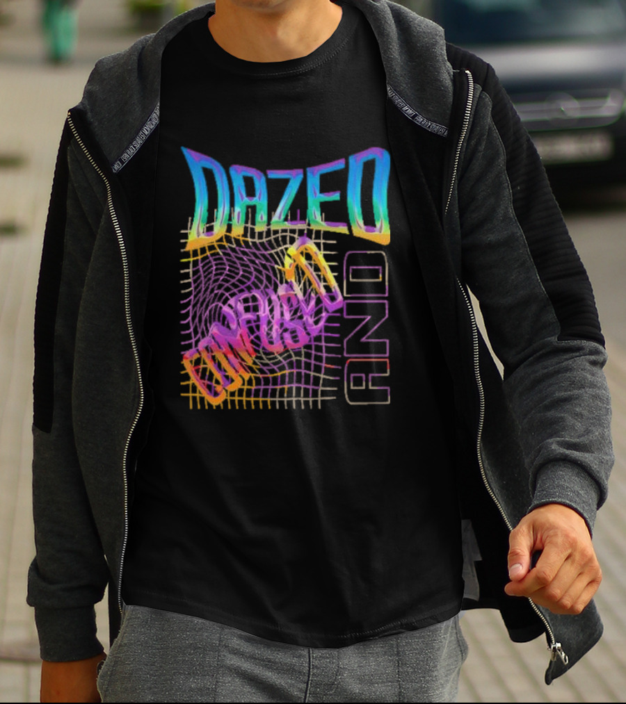 Dazed And Confused Vibrant Psychedelic Pattern Midnight Law T-Shirt