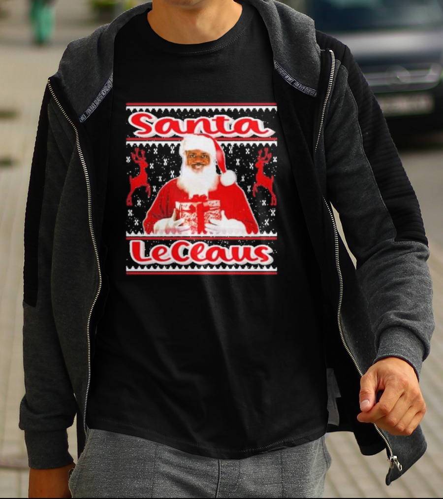 Lebron James Santa LeClaus Ugly Christmas Sweater Festive Holiday Reindeer T-Shirt