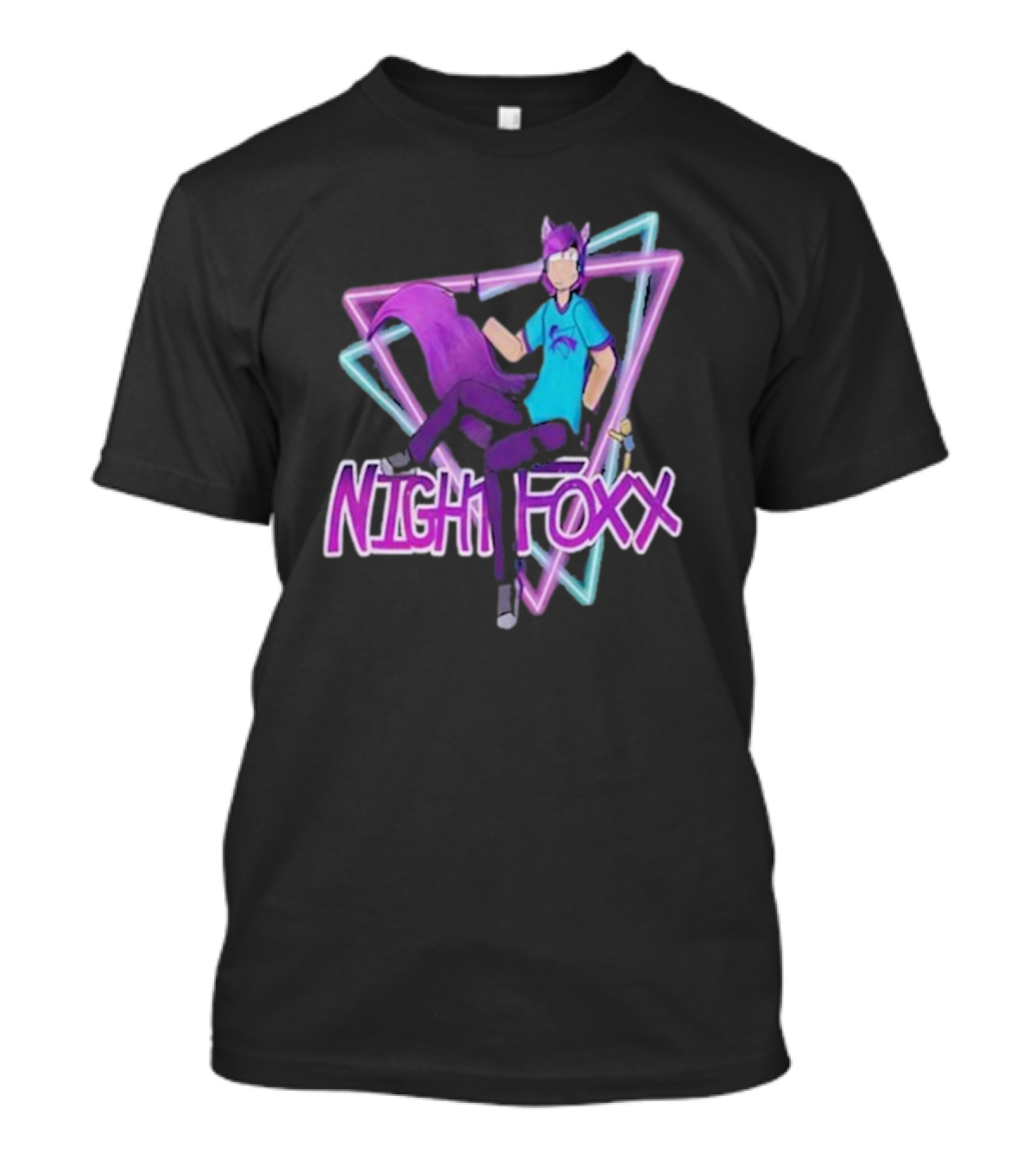 NightFoxx Neon Triangle Aesthetic T-Shirt