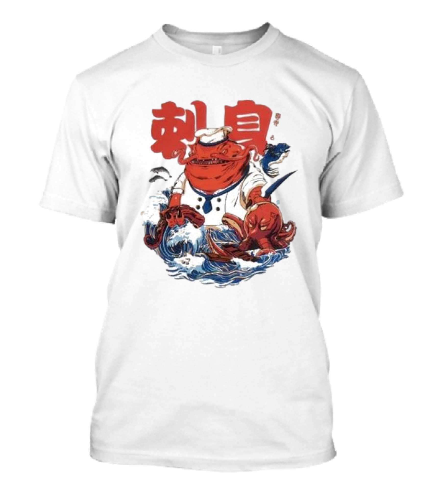 Kench Master Chef Sashimi Cook-Off With Octopus And Japanese Text T-Shirt