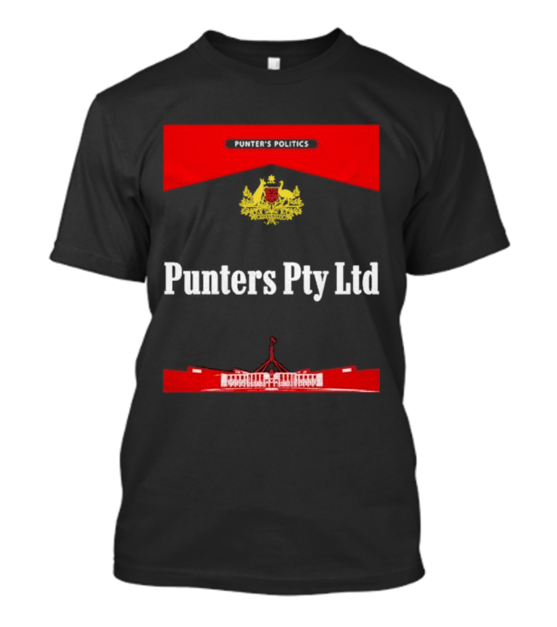 Punter’s Politics Punters Pty Ltd Government Parliament Building Emblem T-Shirt